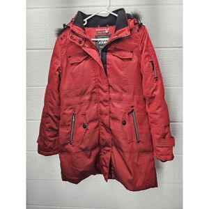 Point Zero Nicole Benisti Puffer Down Jacket Coat Parka Size Medium 6418527 Red
